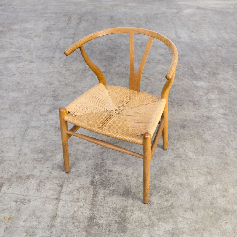 Set of 4 vintage chairs wishbone Hans Wegner CH24 for Carl Hansen & Son, 1960s 