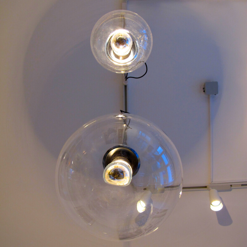Pair of asymetric hanging lamp - 1970s