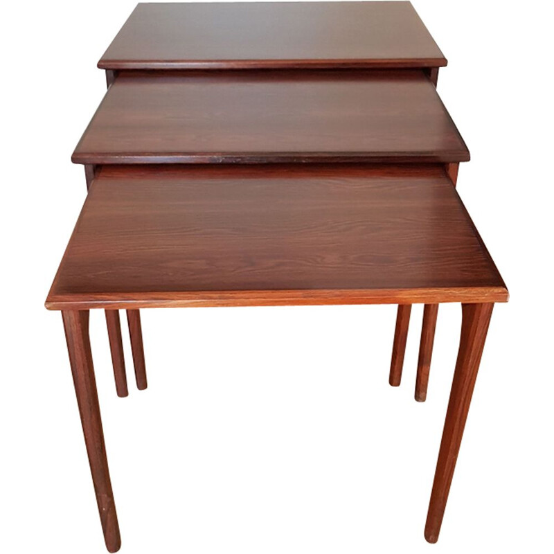 Vintage nesting tables in rosewood, 1950