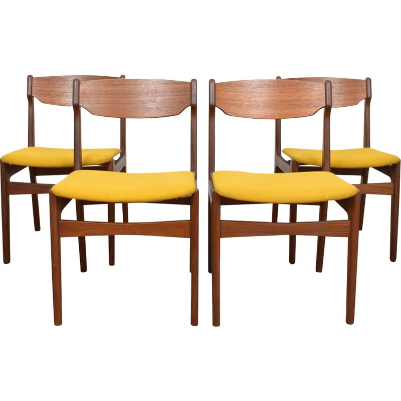 Set of 4 vintage dining chairs in Teak, Danish 1960s