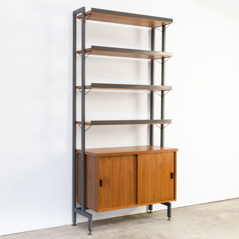 Vintage Olof Pira teak wall unit for String Sweden