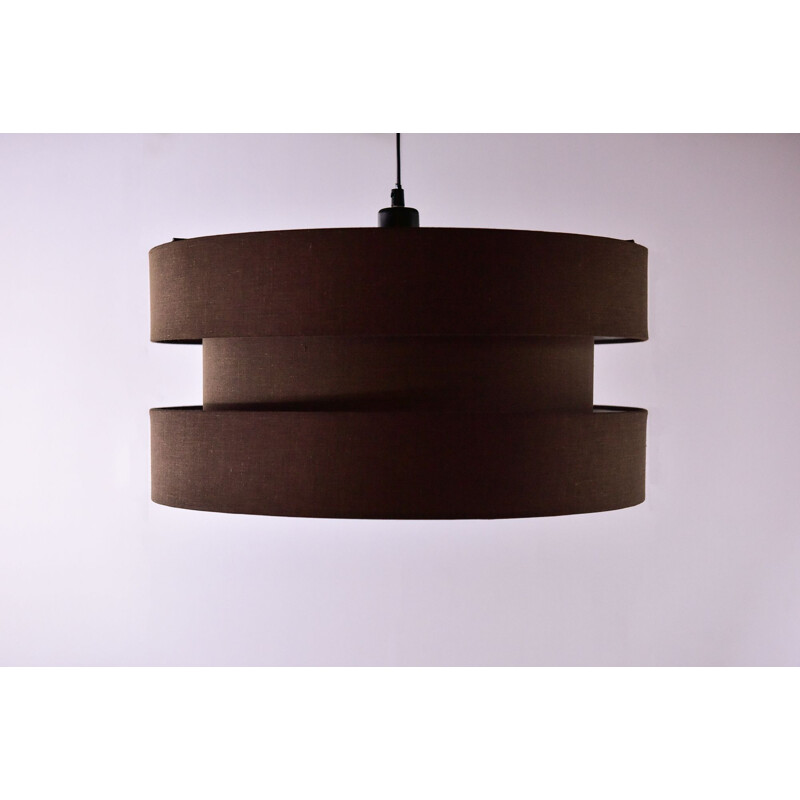 Vintage Ceiling lamp in brown fabric from the 70's