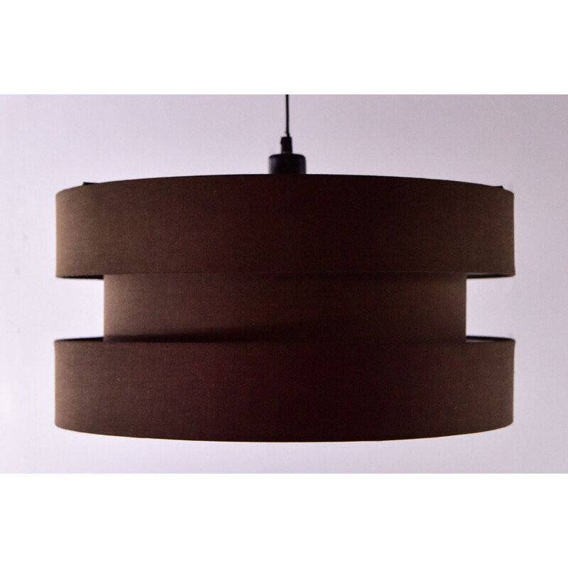 Vintage Ceiling lamp in brown fabric from the 70's