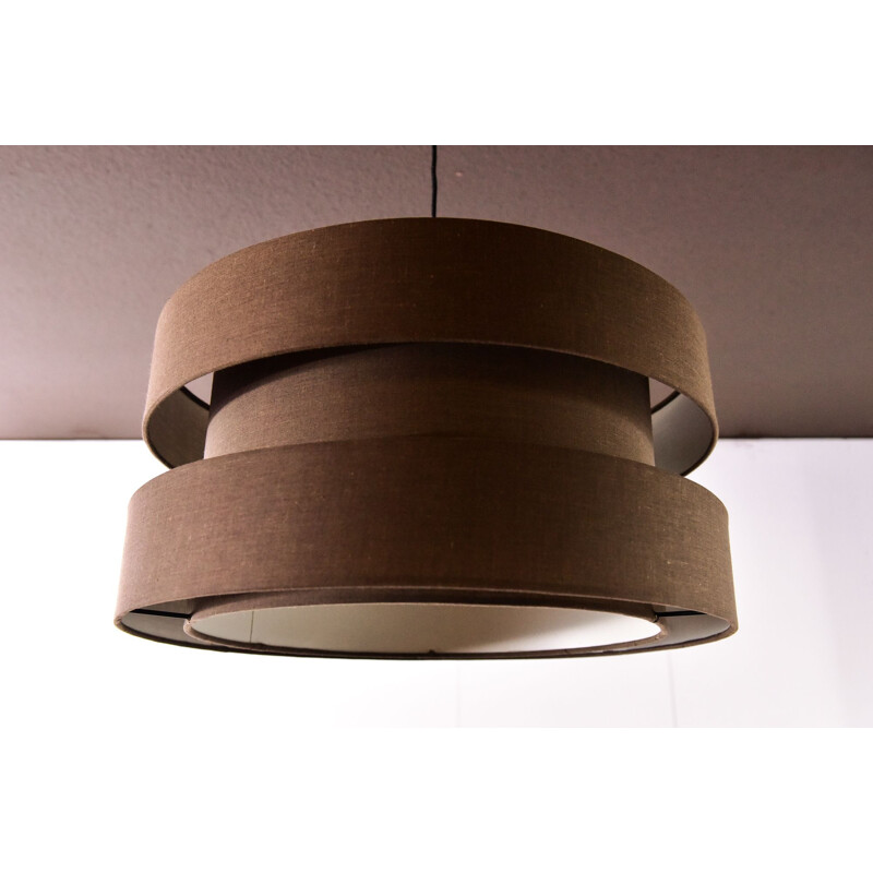 Vintage Ceiling lamp in brown fabric from the 70's