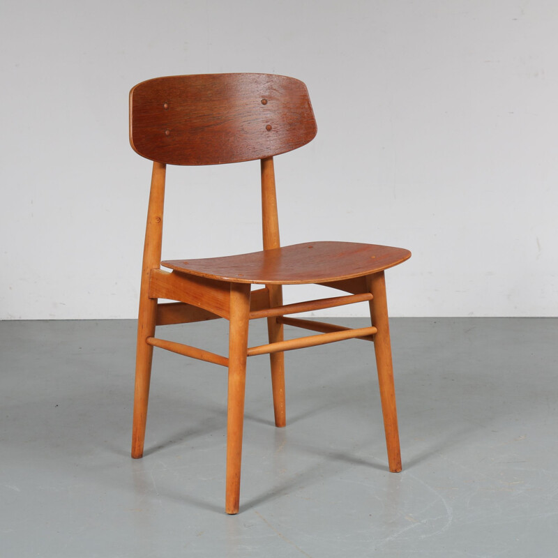 4 chaises à repas vintage néerlandaise, par Børge Mogensen pour Søborg Møbelfabrik,1950