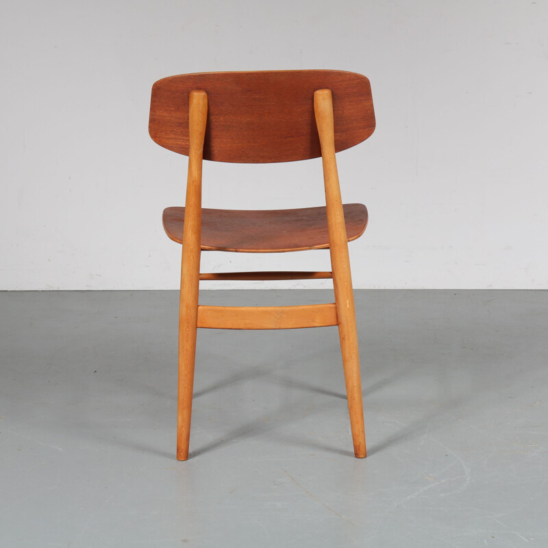 4 vintage dutch dining chairs by Børge Mogensen for Søborg Møbelfabrik,1950 