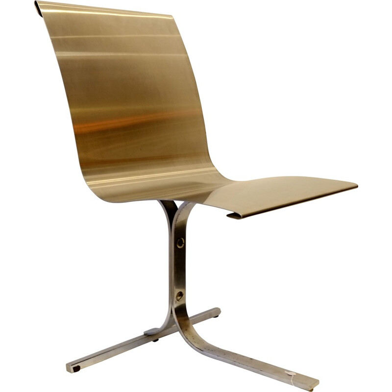 Chaise en acier inoxydable, Pierre FOLIE - 1972