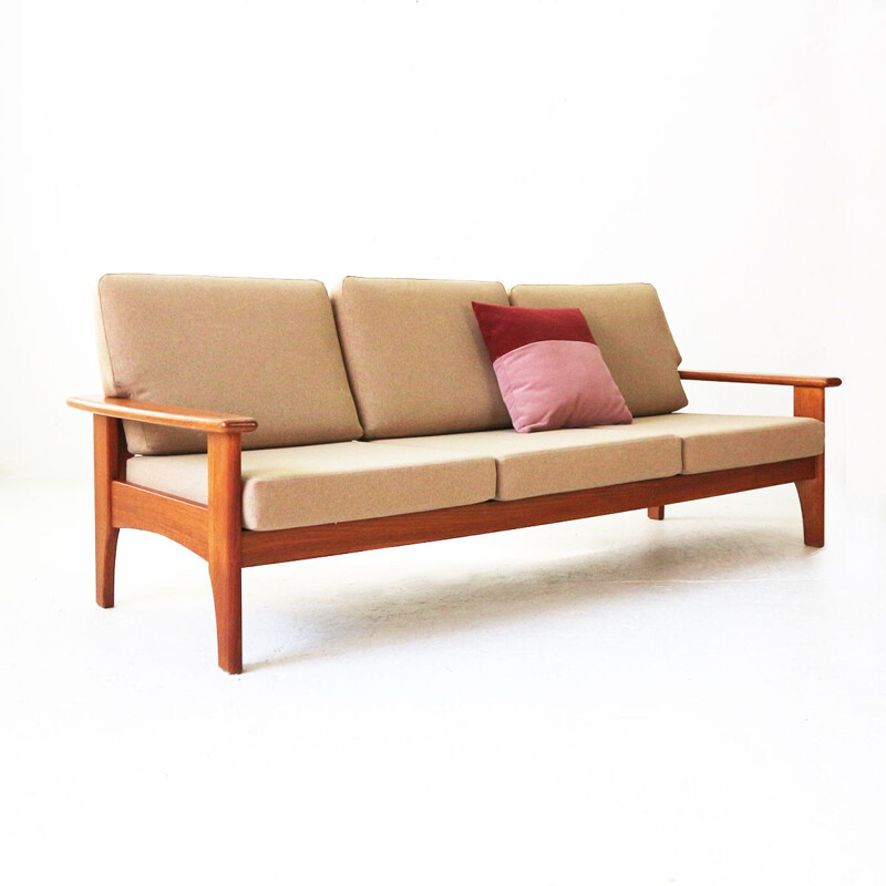 Vintage 3-seater sofa in teak, 1960s