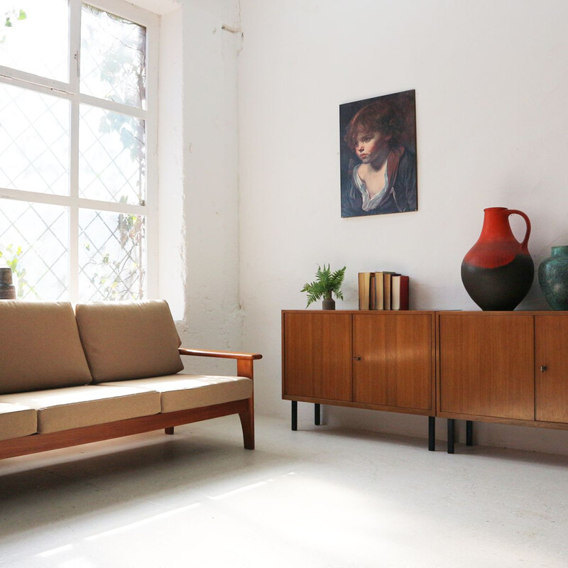 Vintage 3-seater sofa in teak, 1960s