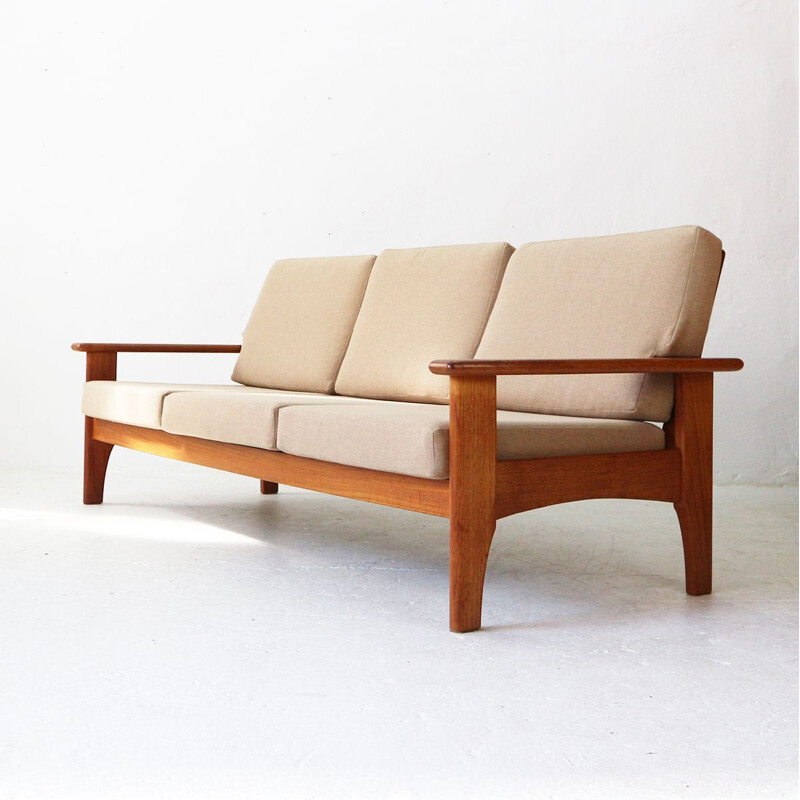 Vintage 3-seater sofa in teak, 1960s