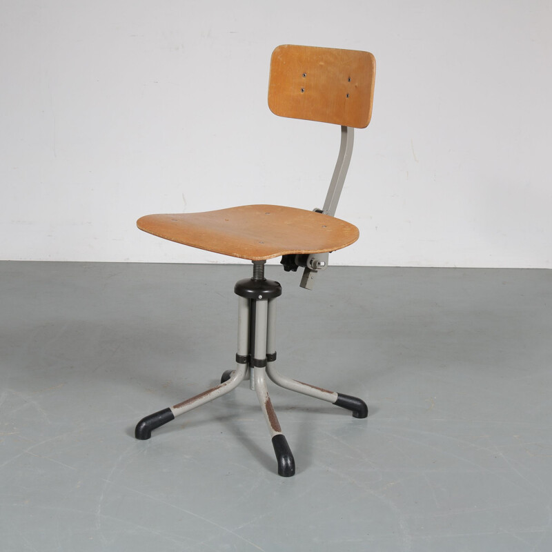 Vintage desk chair by De Wit, Dutch 1950s