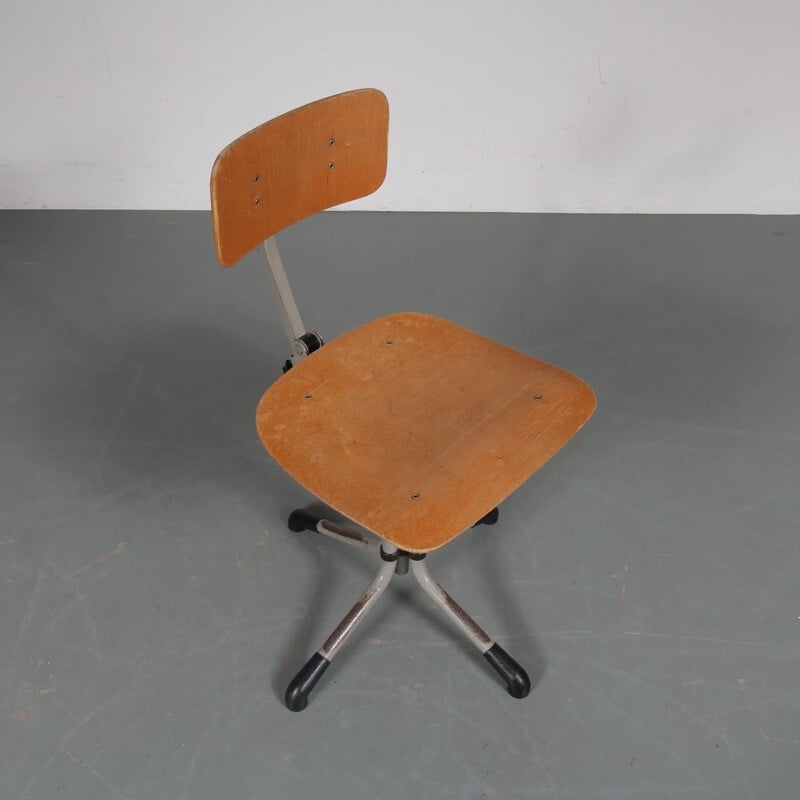 Chaise de bureau vintage par De Wit, néerlandais années 1950