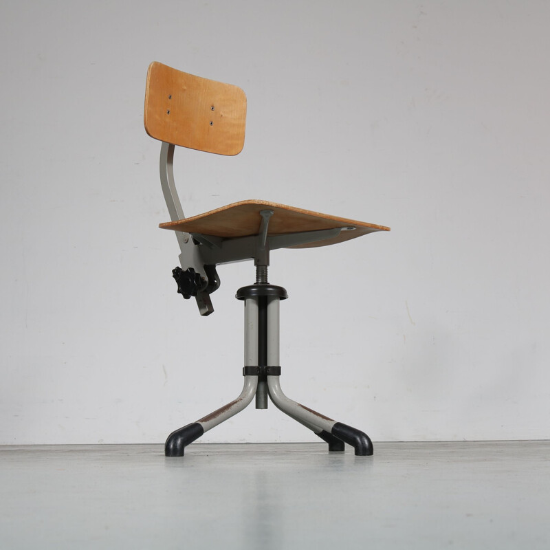 Vintage desk chair by De Wit, Dutch 1950s