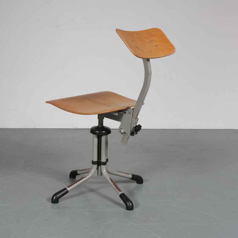 Chaise de bureau vintage par De Wit, néerlandais années 1950
