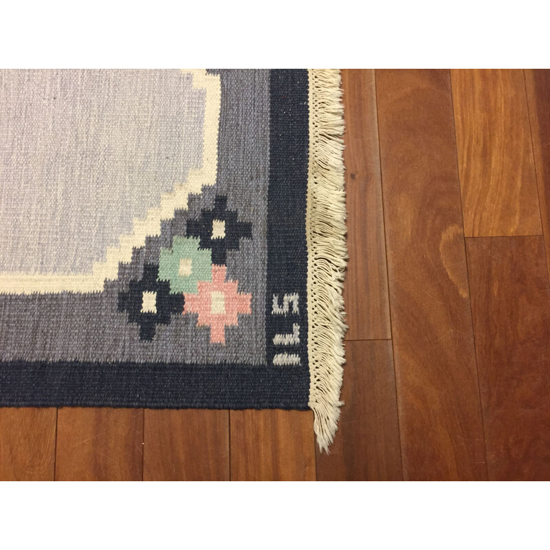 Vintage Swedish Rollakan woollen rug