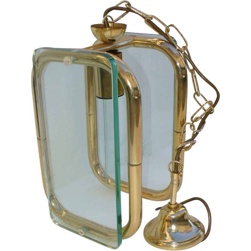 Italian glass hanging lamp - 1940s
