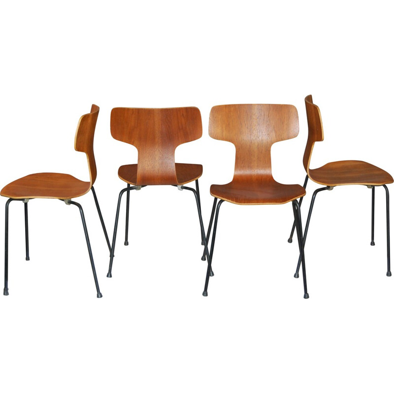 Set of 4 chairs, Arne JACOBSEN - 1960s