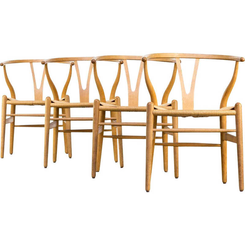 Jeu de 4 chaises vintage Hans Wegner CH24 pour Carl Hansen & Son, années 1960 