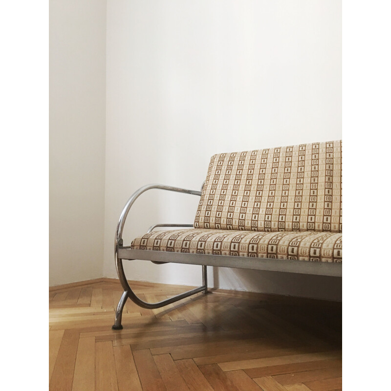 Canapé beige en acier par Robert Slezak