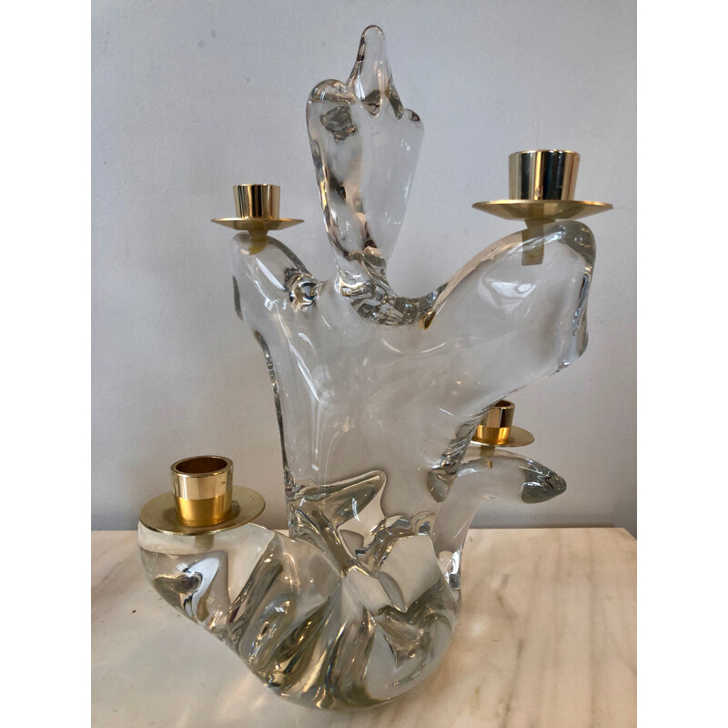 Pair of vintage crystal candlesticks