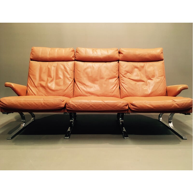 Vintage sofa in leather by Reinhold Adolf by Cor