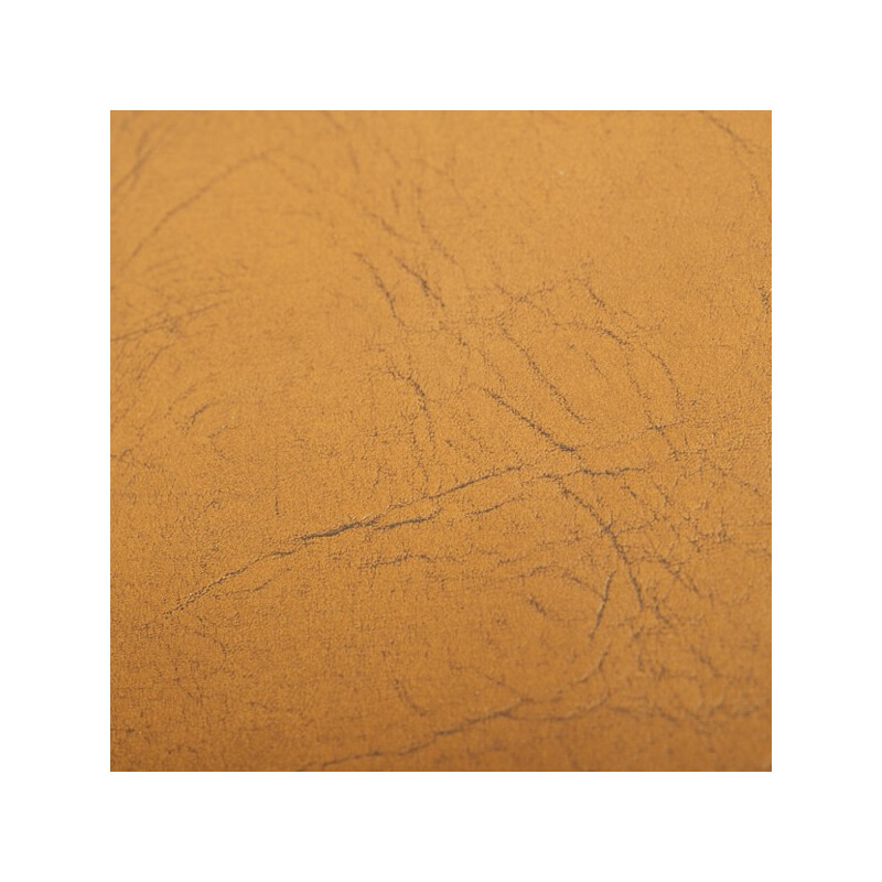 Canapé en simili cuir marron et chrome - 1970