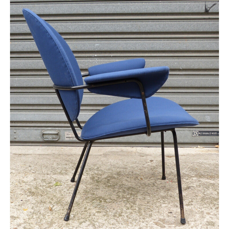 Pair of blue Kembo armchairs, H.W. GISPEN - 1955