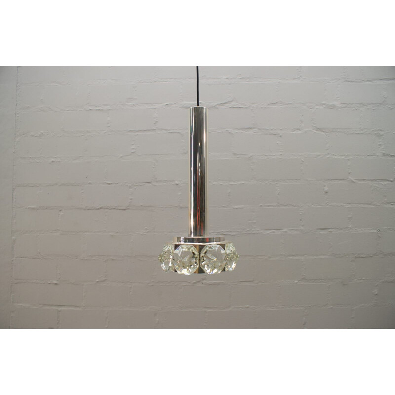 Vintage ceiling lamp with large diamond-shaped glass Bakalowits and Söhne, 1970