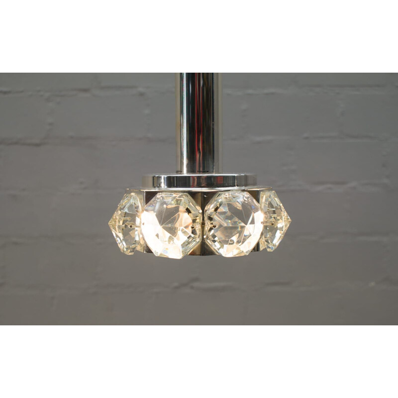 Vintage ceiling lamp with large diamond-shaped glass Bakalowits and Söhne, 1970