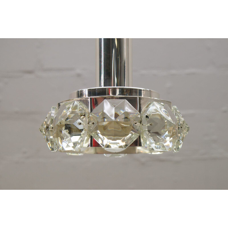 Lámpara de techo vintage con gran cristal en forma de diamante Bakalowits and Söhne, años 70