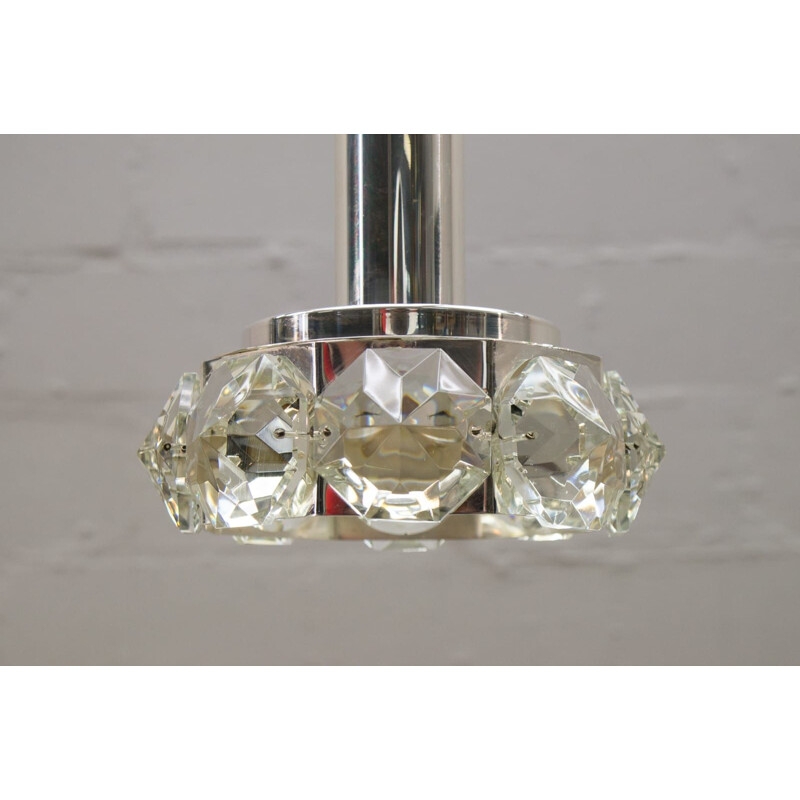 Vintage ceiling lamp with large diamond-shaped glass Bakalowits and Söhne, 1970