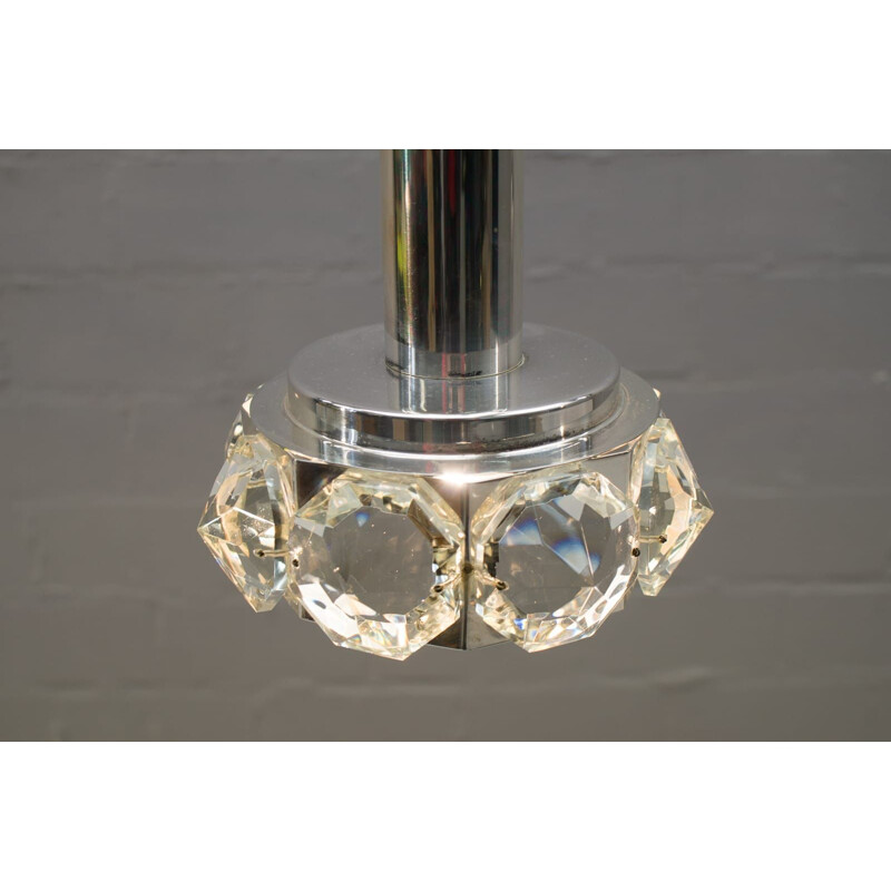 Vintage ceiling lamp with large diamond-shaped glass Bakalowits and Söhne, 1970