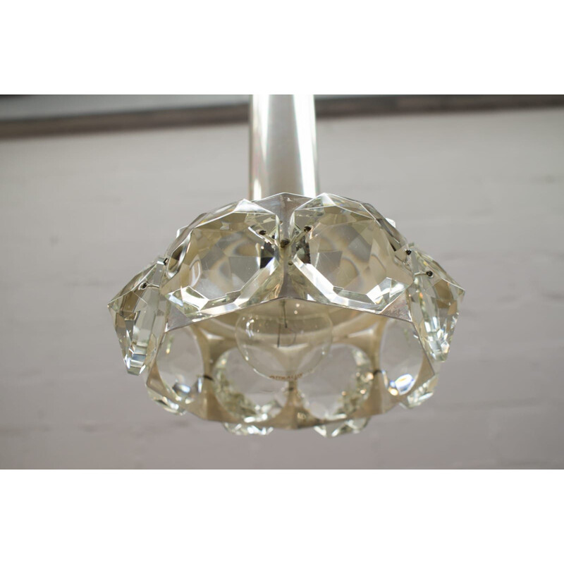Lampada da soffitto vintage con grande vetro a forma di diamante Bakalowits and Söhne, anni '70