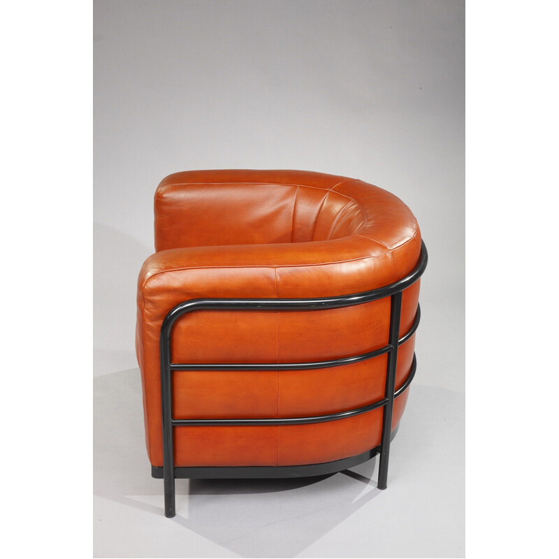 Paire de fauteuils vintage Onda pour Zanotta en cuir 1980