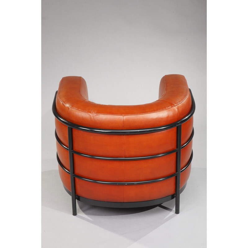 Paire de fauteuils vintage Onda pour Zanotta en cuir 1980