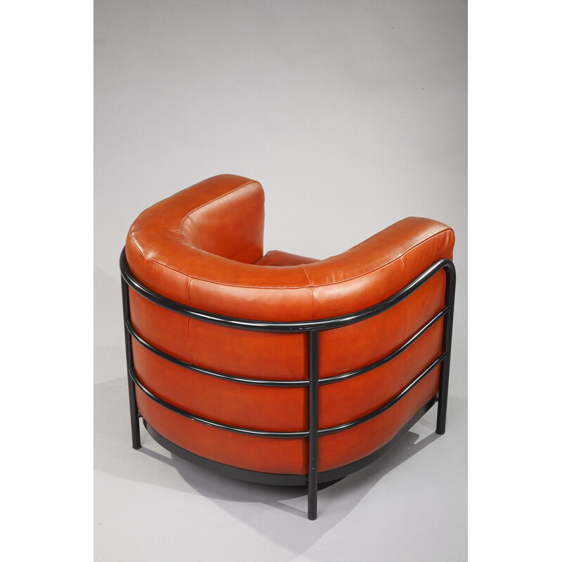 Pair of vintage Onda armchairs for Zanotta in leather 1980