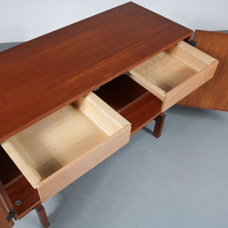 Vintage danish sideboard by Braakman for Pastoe in teak and metal 1950