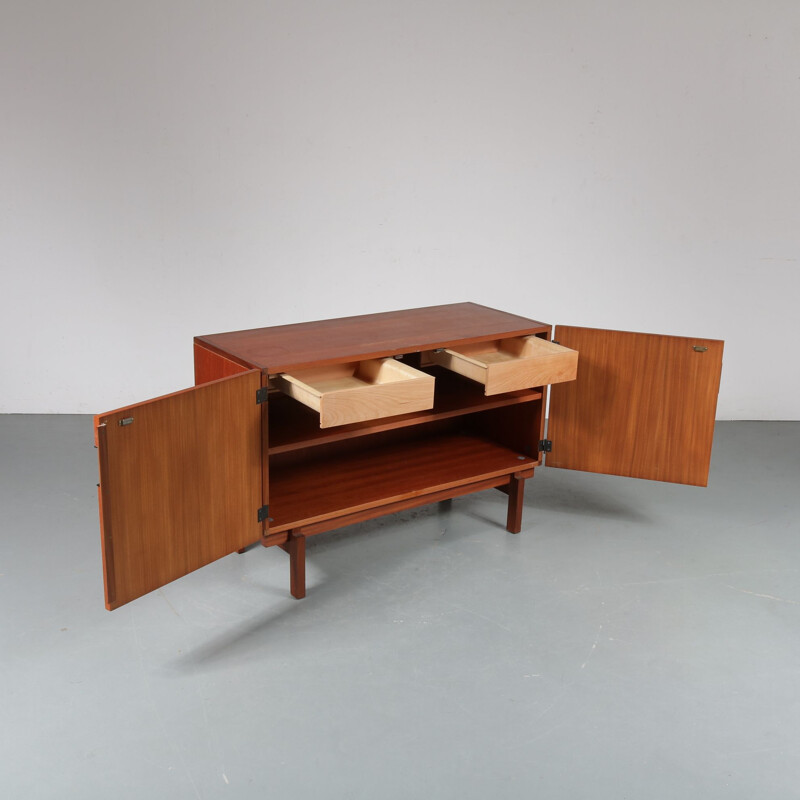 Vintage danish sideboard by Braakman for Pastoe in teak and metal 1950