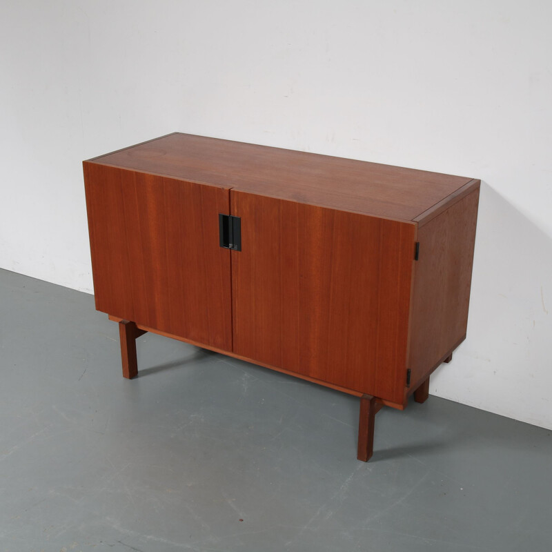 Vintage danish sideboard by Braakman for Pastoe in teak and metal 1950