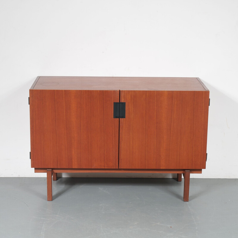 Vintage danish sideboard by Braakman for Pastoe in teak and metal 1950