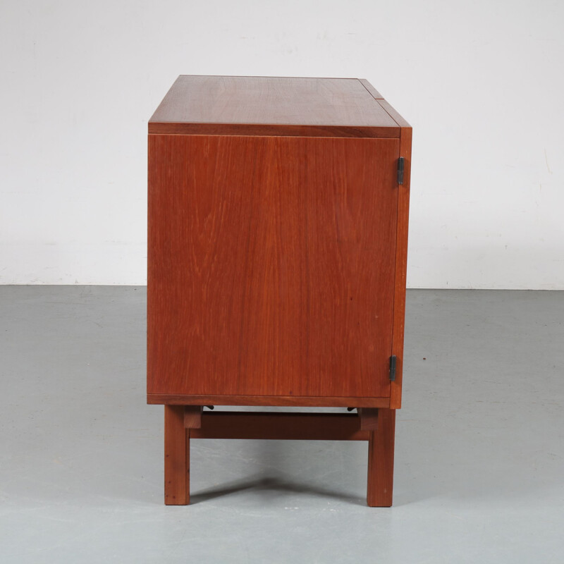 Vintage danish sideboard by Braakman for Pastoe in teak and metal 1950