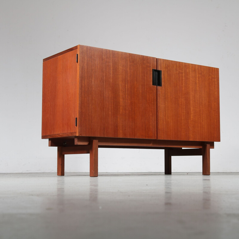 Vintage danish sideboard by Braakman for Pastoe in teak and metal 1950