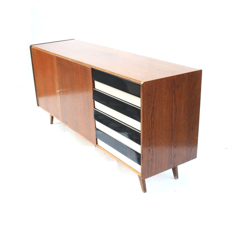 Vintage U-460 sideboard for Interier Praha in wood and plastic 1960