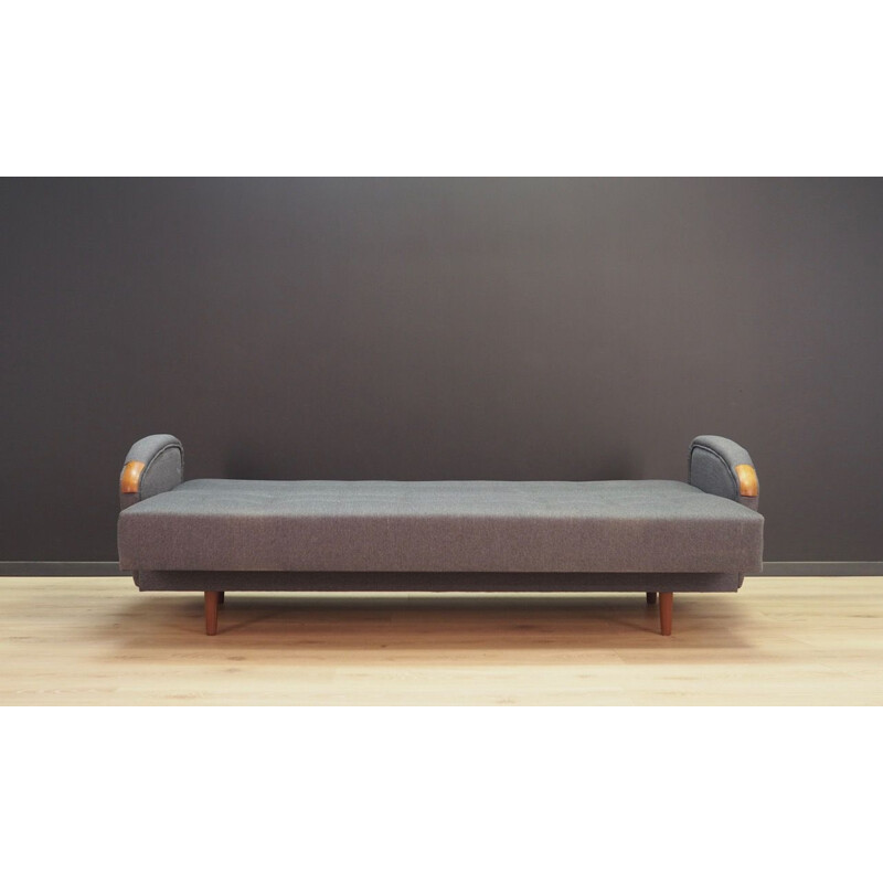 Vintage scandinavian sofa in gray fabric 1970