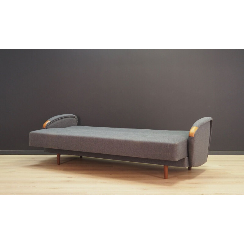 Vintage scandinavian sofa in gray fabric 1970