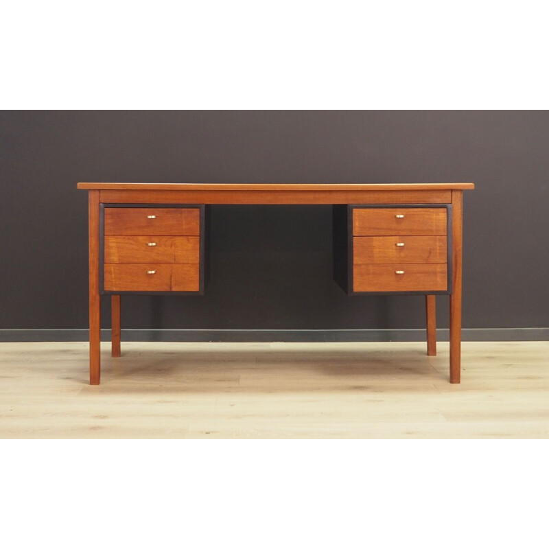 Vintage danish writing desk in teak 1960