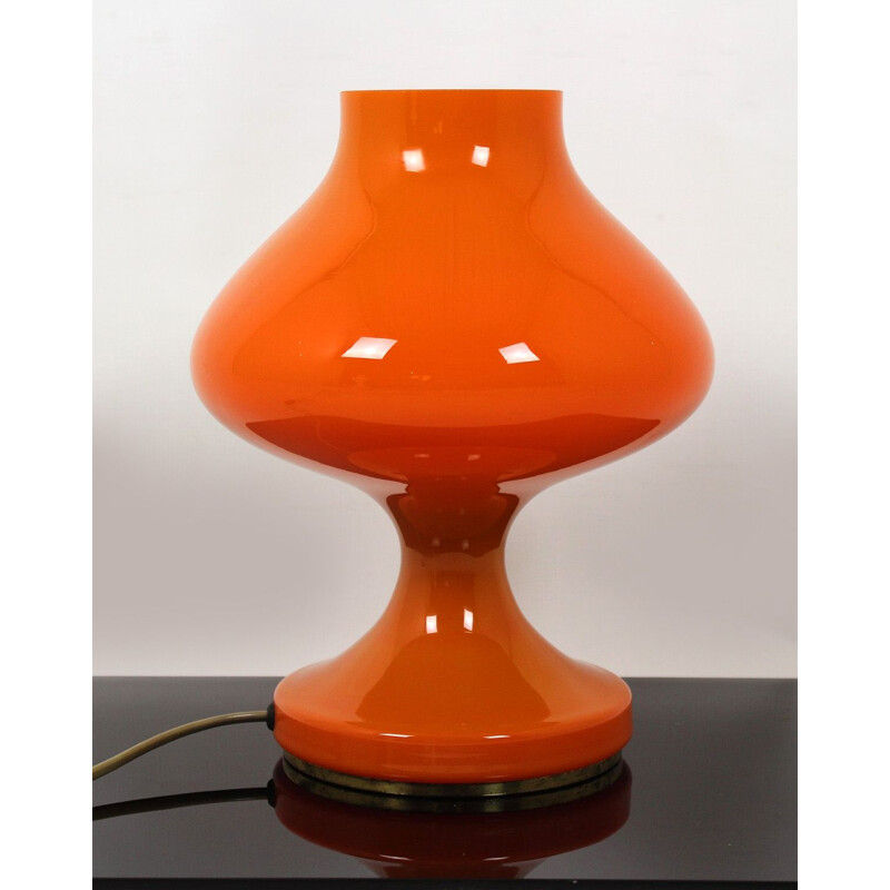 Vintage glass table lamp for OPP Jihlava 1970s