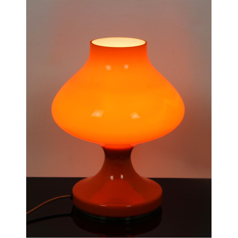 Vintage glass table lamp for OPP Jihlava 1970s