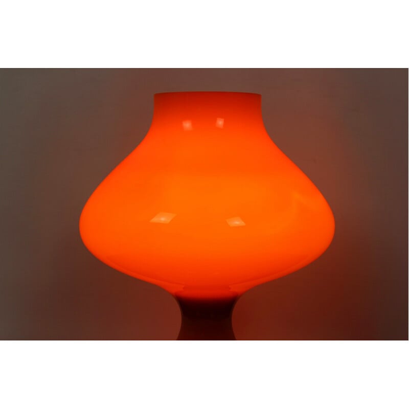 Vintage glass table lamp for OPP Jihlava 1970s