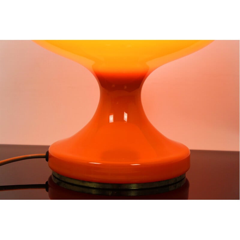 Vintage glass table lamp for OPP Jihlava 1970s